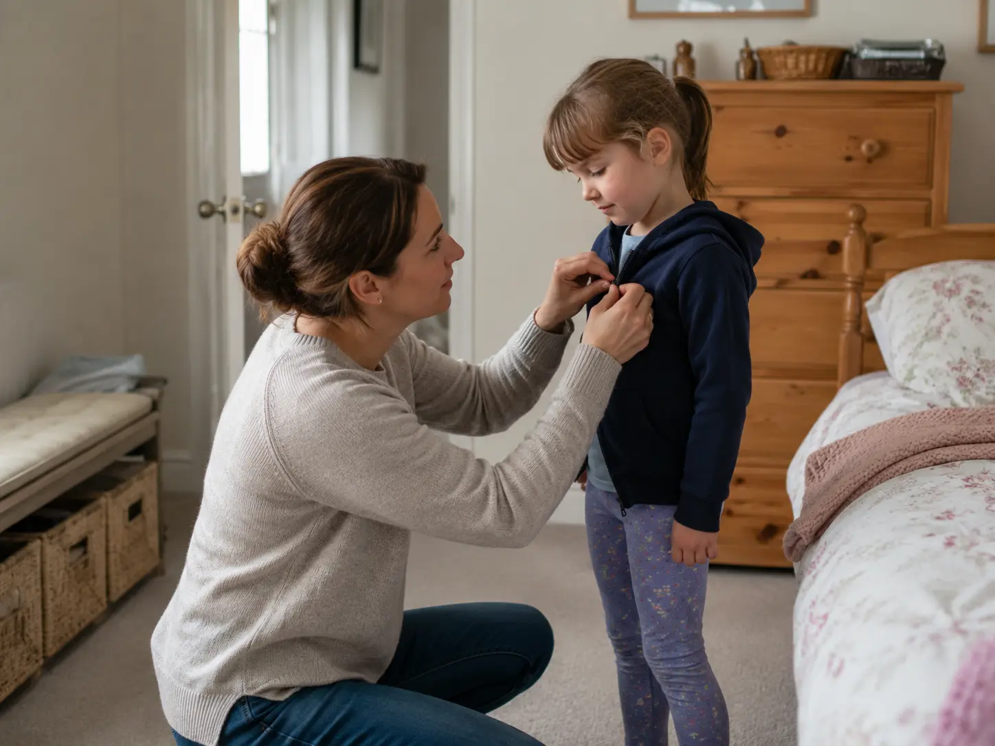 Parent confidently supporting her child using ABA parent coaching strategies at home