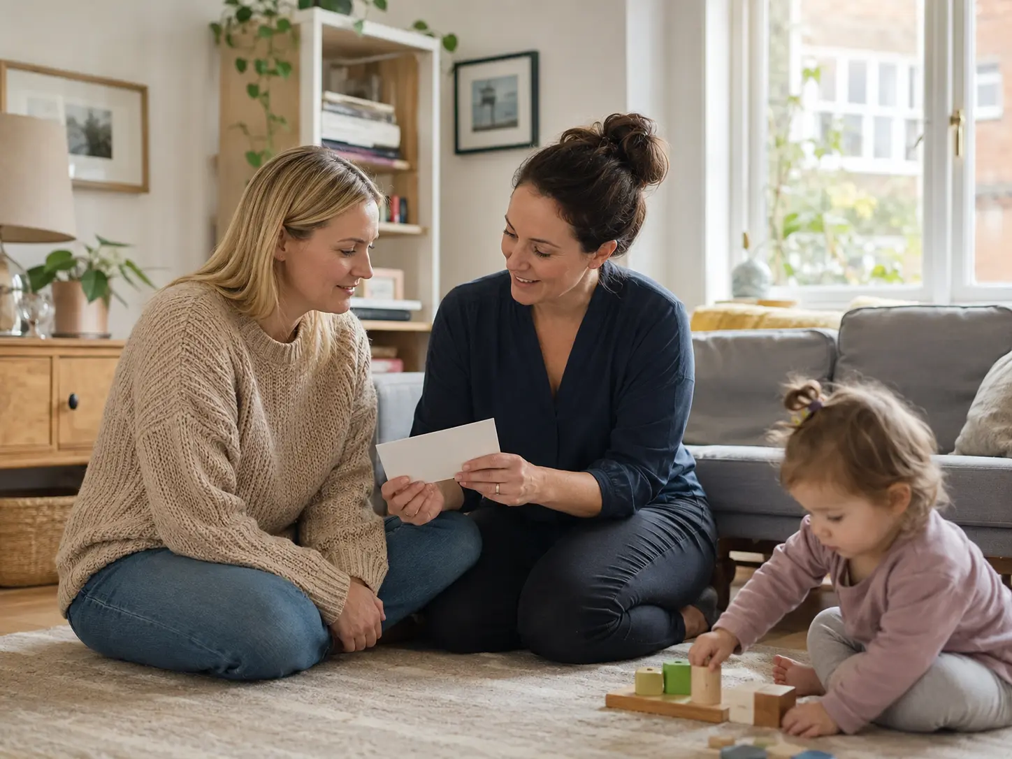 Parent learning ABA strategies from a behaviour analyst during early intervention coaching