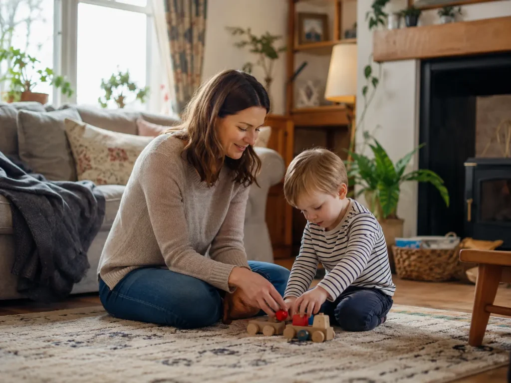 Parent and child at home while waiting for an autism assessment in the UK