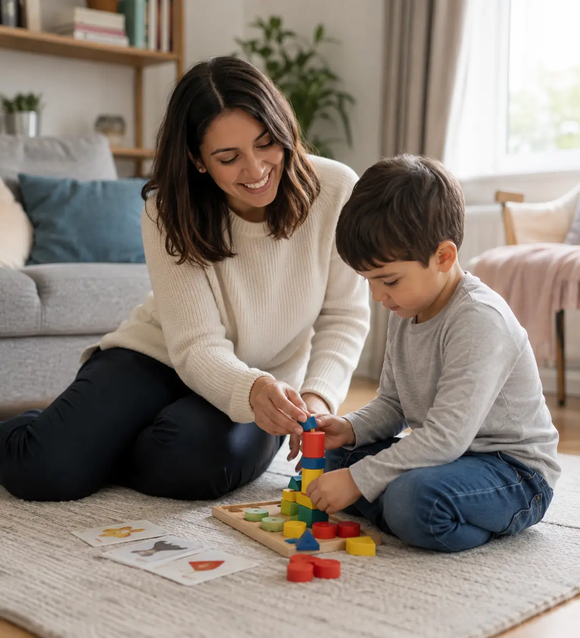 career 1 Advance Therapy ABA team member working with a child
