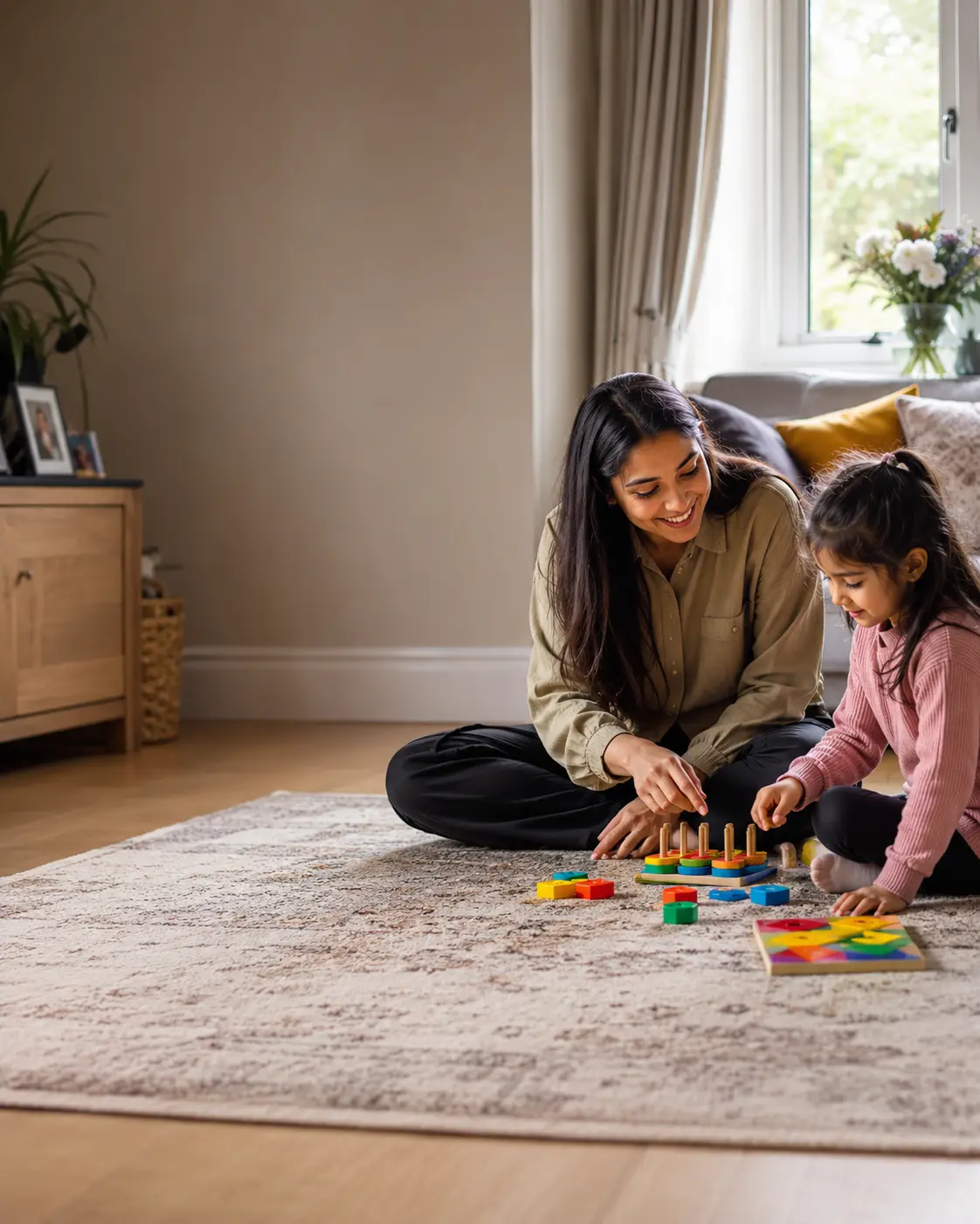 ABA home therapist working with an autistic child during a home session in Birmingham