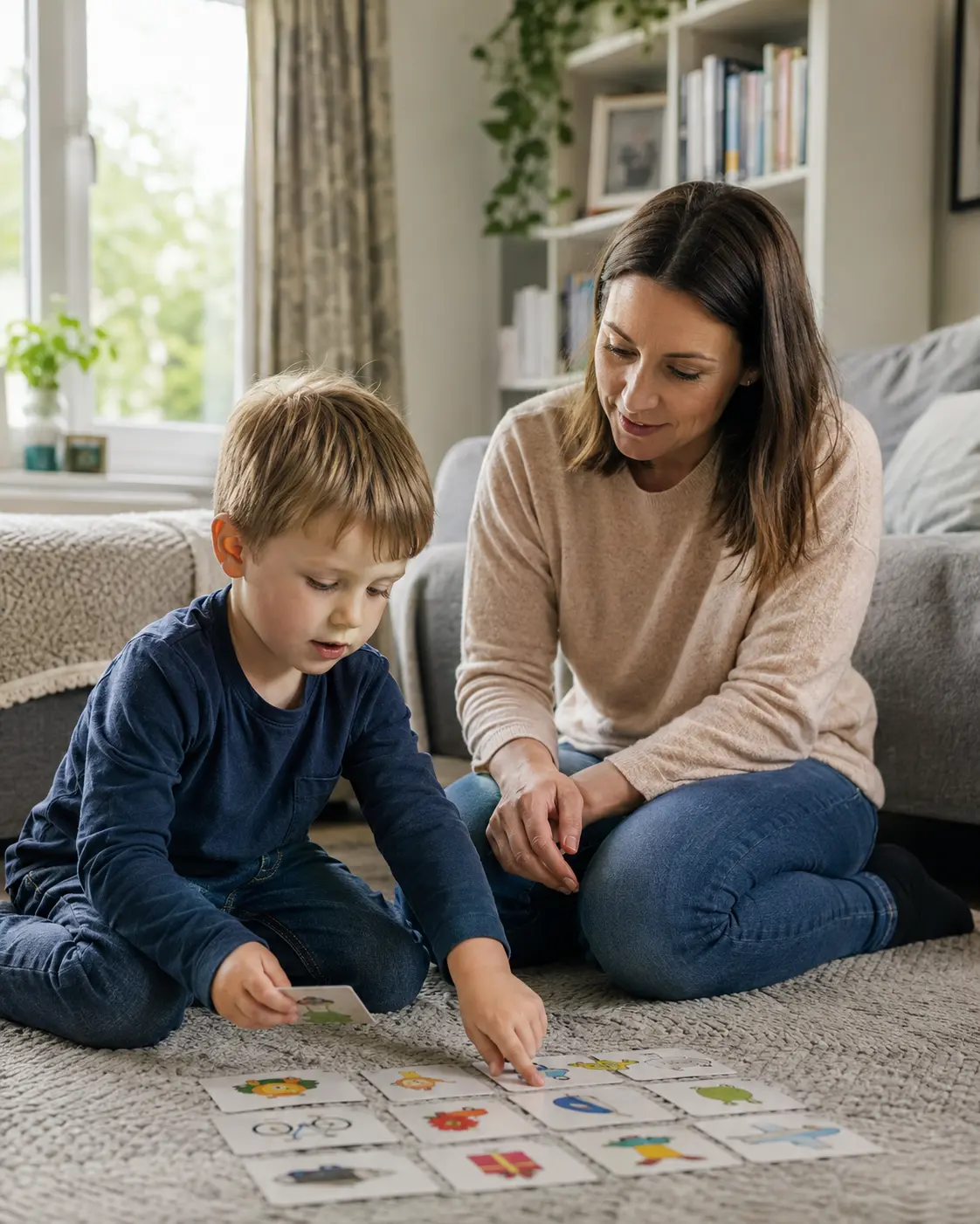 ABA Therapy Manchester 2 ABA therapist working with a child in a home in Manchester
