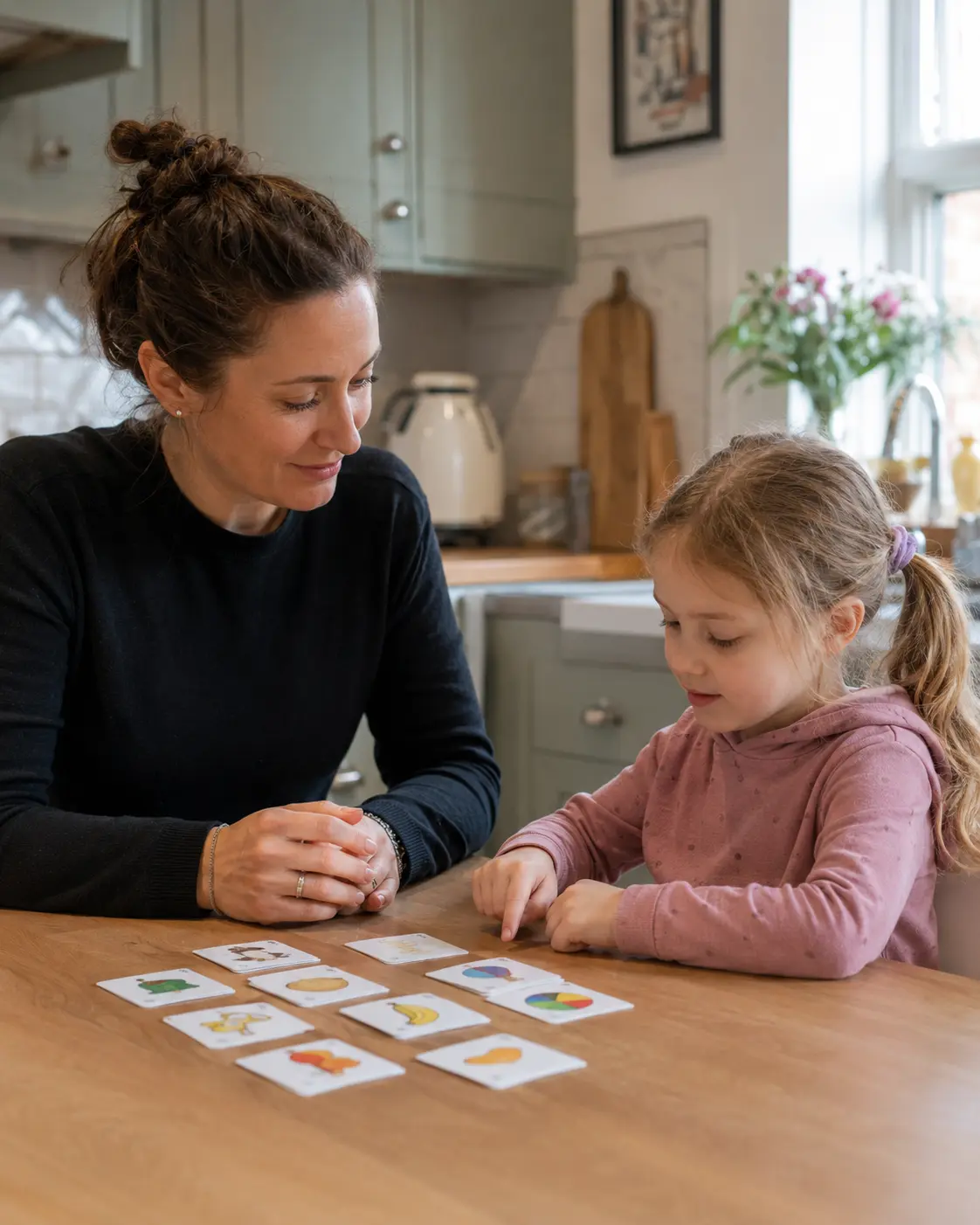 ABA therapist working with a child in a home in Stoke-on-Trent